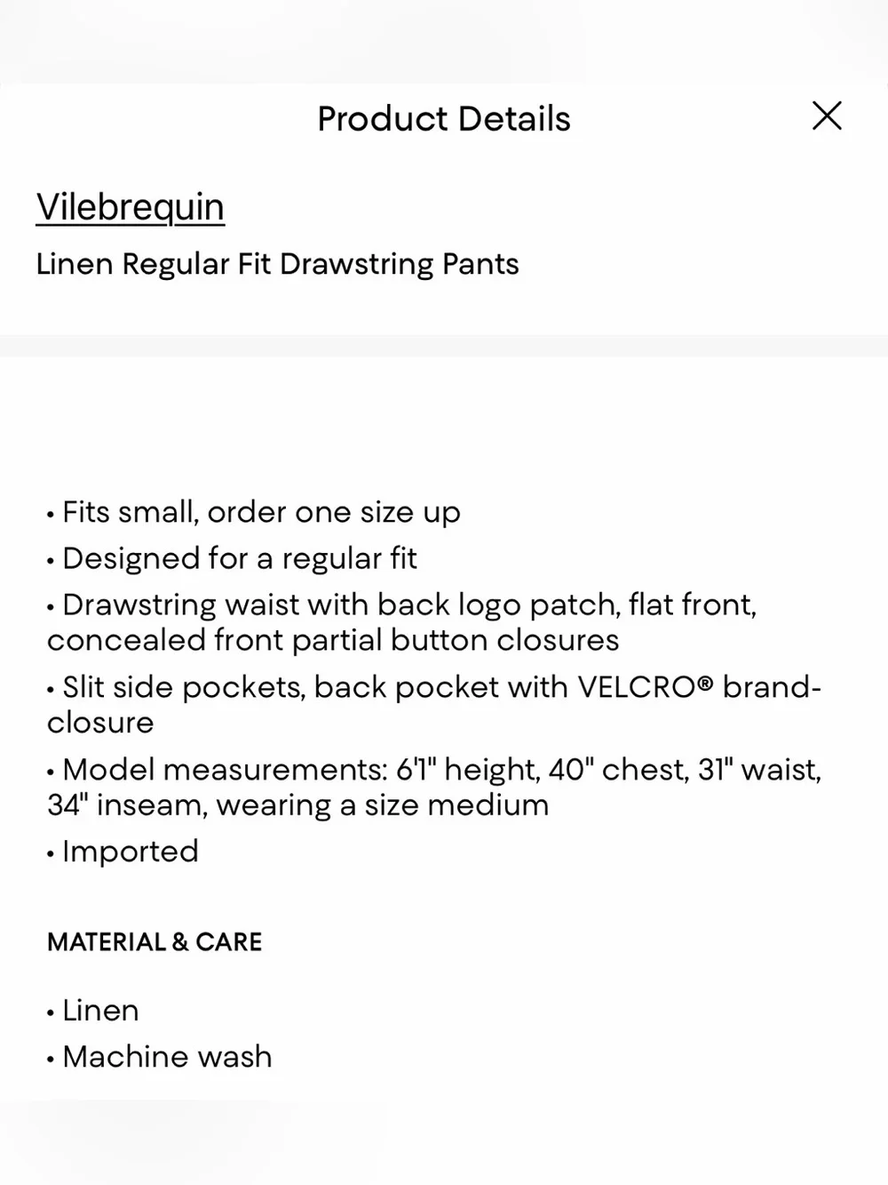 🔥 $340 Vilebrequin Linen Regular Fit Drawstring Pants Men’s Size XL 🔥